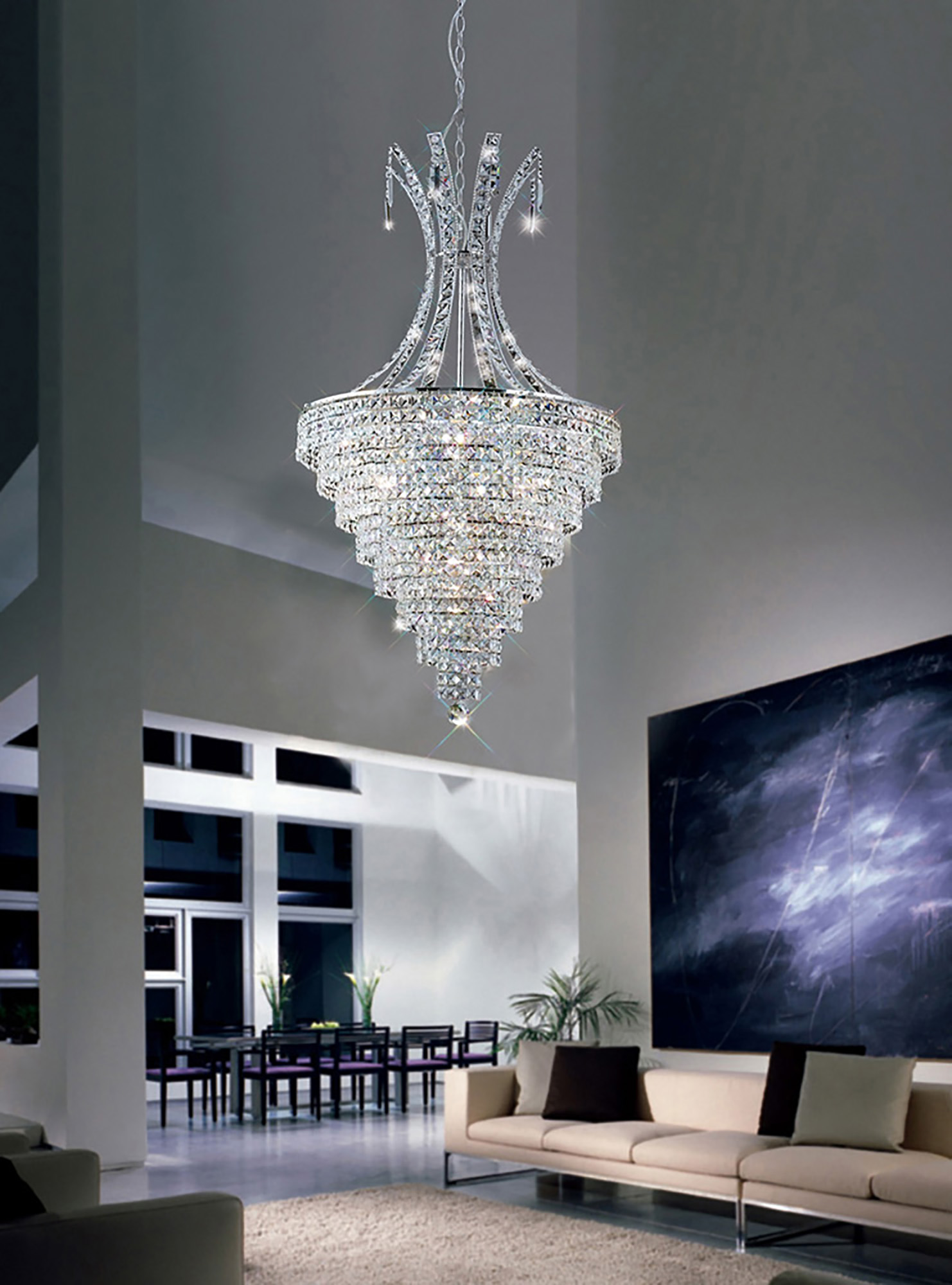 Kanya Crystal Ceiling Lights Diyas Statement Crystal Fittings